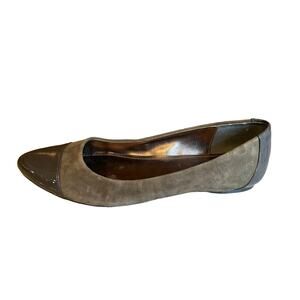 Calvin Klein suede Pointed cap toe ballet flats gray